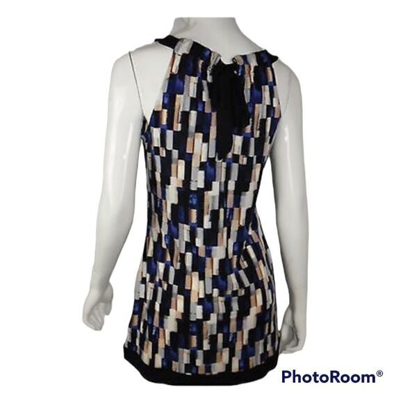 WHBM Summer Spring mosaic geometric mini halter tunic dress size medium - Picture 5 of 14